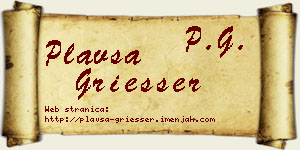 Plavša Griesser vizit kartica